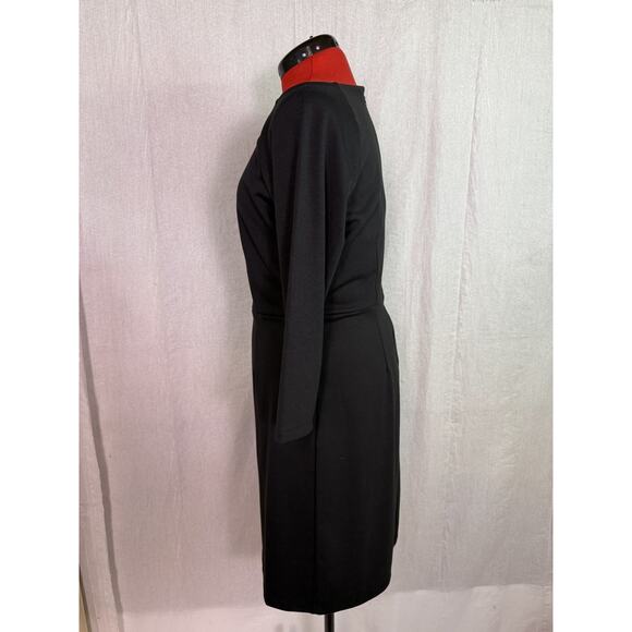 Old Navy Dress Womens Size L Black Long Sleeve Pullover Knee Length D858 - Picture 2 of 10